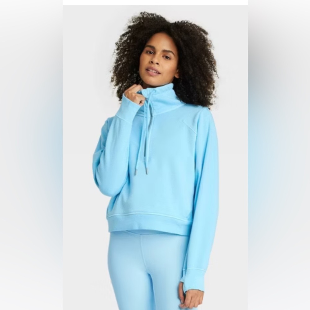 Women's Fleece Half Zip Pullover All In Motion Light Blue XS